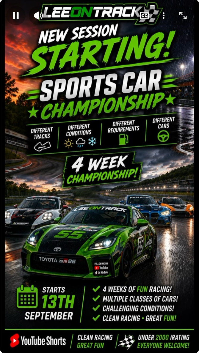New sports car championship starts 13th September